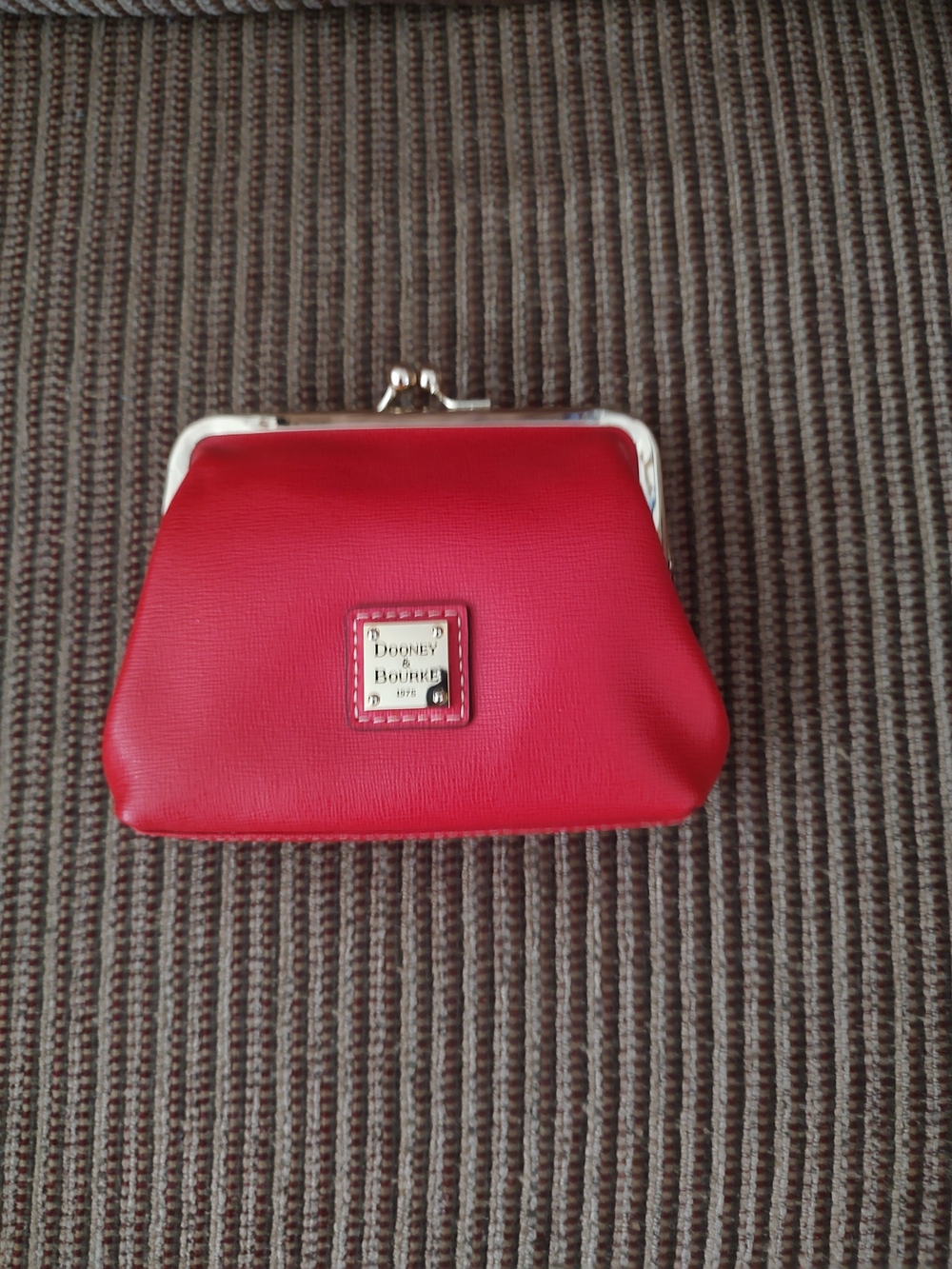 Dooney & Bourke Red Kiss-Lock Cosmetic Coin Pouch